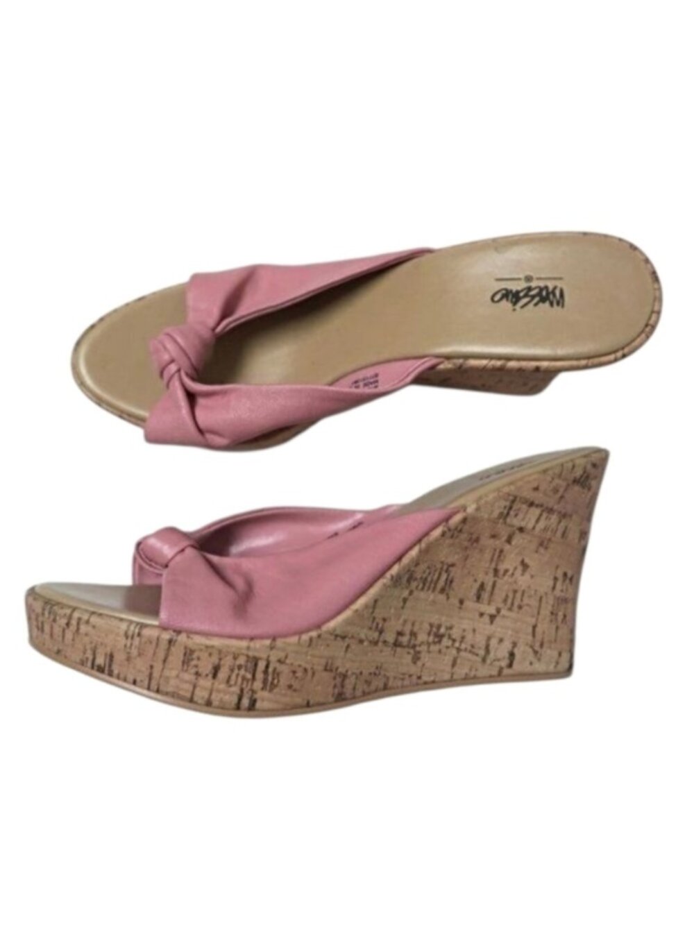 Mossimo knot strap cork slip on wedges